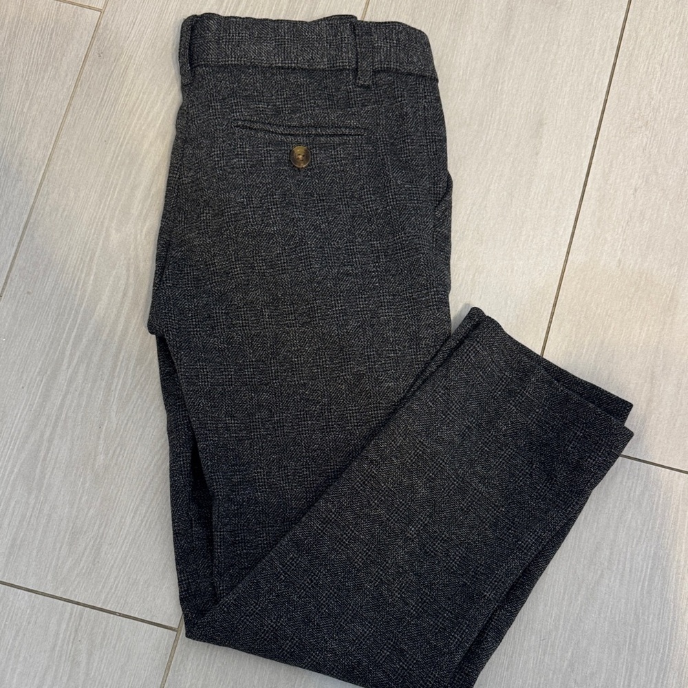 Boys Appaman Gray /black suit Trousers micro plaid 8